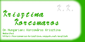 krisztina korcsmaros business card
